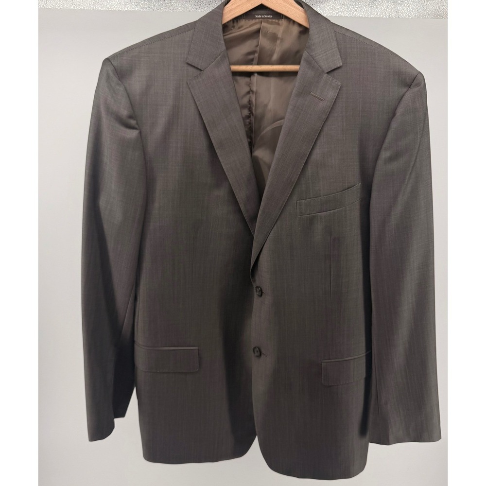 Ermenegildo Z Zegna City Wool Suit Jacket‎ Blazer Dark Gray Men Size 56R 0798